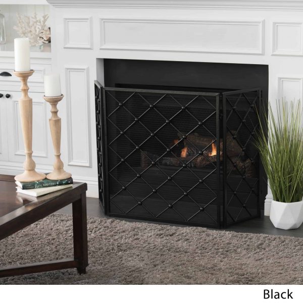 Christopher Knight Home Chelsey 3-Panel Fireplace Screen by Black 1