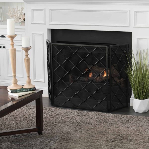 Christopher Knight Home Chelsey 3-Panel Fireplace Screen by Black 2