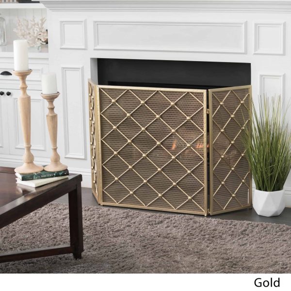 Christopher Knight Home Chelsey 3-Panel Fireplace Screen by Black 3