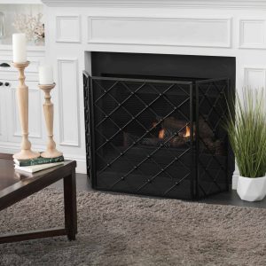 Christopher Knight Home Chelsey 3-Panel Fireplace Screen by Black