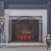Christopher Knight Home Pendleton Modern Three Panel Fireplace screen with Door by - 31.75" H x 43.25" W x 1.25" D/21.50" D 5