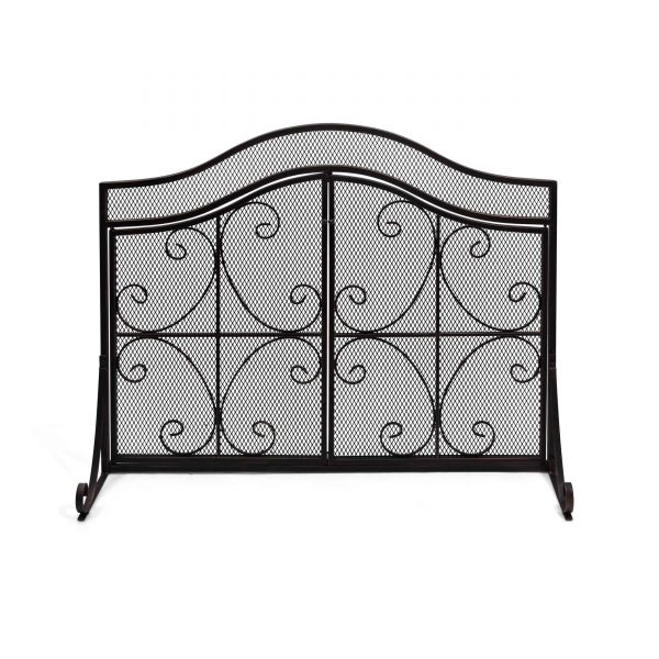 Christopher Knight Home Pendleton Modern Three Panel Fireplace screen with Door by - 31.75" H x 43.25" W x 1.25" D/21.50" D