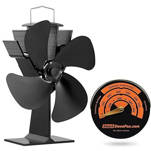 Circulate Heat 220 Cubic Feet/Minute Eco Heat Powered Stove Fan with Gift Magnetic Stove Thermometer