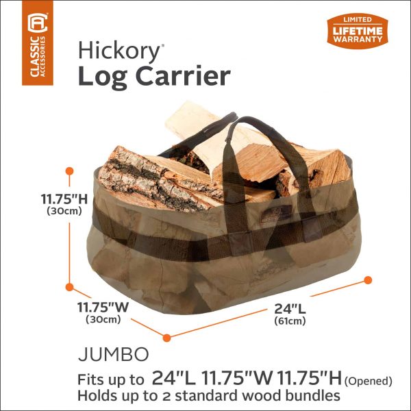 Classic Accessories Hickory Heavy-Duty Jumbo Log Carrier 1
