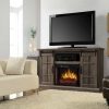 Colton 55-in Infrared Media Electric Fireplace in Aged Oak Finish 6
