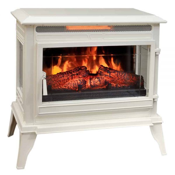 Comfort Smart Jackson Cream Infrared Electric Fireplace Stove with Remote Control - CS-25IR-CRM