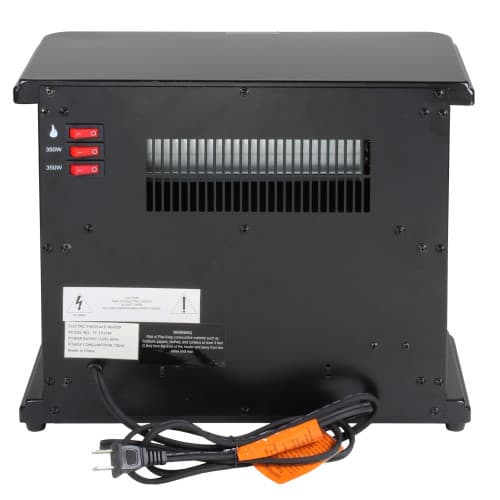 Comfort Zone CZFP20M 350/700 Watt 2 Heat Setting Infrared Desktop Fireplace Heater, Black 2
