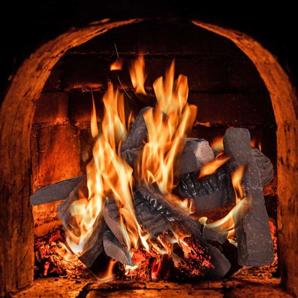 Costway 10PCS Ceramic Wood Logs Gas Fireplace Imitation Wood Propane Firepit Logs 5