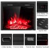 Costway 30'' 750W-1500W Fireplace Electric Embedded Insert Heater Glass Log Flame Remote 10