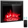 Costway 30'' 750W-1500W Fireplace Electric Embedded Insert Heater Glass Log Flame Remote