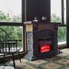 Costway 30'' 750W-1500W Fireplace Electric Embedded Insert Heater Glass Log Flame Remote 16
