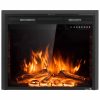 Costway 30'' 750W-1500W Fireplace Electric Embedded Insert Heater Glass Log Flame Remote 17