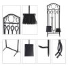 Costway 5 Pieces Fireplace Tools Set 4 Tools & Decor Holder Wrought Iron Fireplaces 11