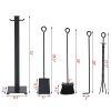 Costway 5 Pieces Fireplace Tools Set Iron Fire Place Tool set Stand Hearth Accessories 9