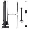 Costway 5 Pieces Fireplace Tools Set Iron Fire Place Tool set Stand Hearth Accessories 11
