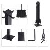 Costway 5 Pieces Fireplace Tools Set Iron Fire Place Tool set Stand Hearth Accessories 13