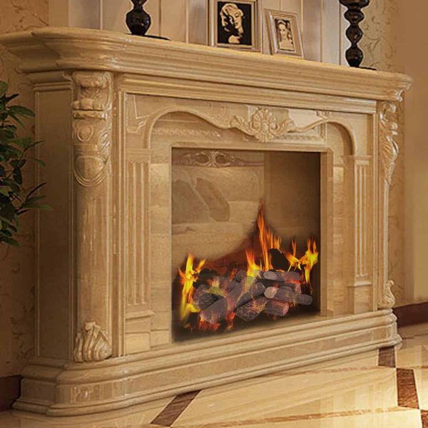 Costway 9PCS Ceramic Wood Gas Log Set Fireplace Imitation Wood Propane Firepit Logs 4