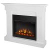 Crawford Slim Line Electric Fireplace in White by Real Flame 4