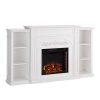 Crayfire Bookcase Electric Fireplace, White 17