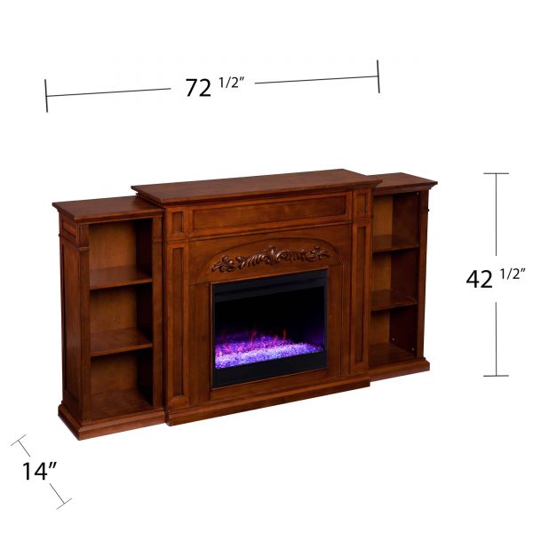 Crayfire Color Changing Fireplace w/ Bookcases 5