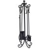 Crest Fireplace Tool Set with Scroll Design and Stand 2