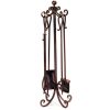 Crest Fireplace Tool Set with Scroll Design and Stand