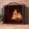 Crest Tri-Fold Fireplace Fire Screen with Steel Frame 2