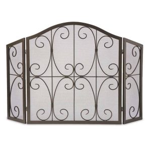 Crest Tri-Fold Fireplace Fire Screen with Steel Frame