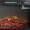DELLA 1400 Watt Electric Portable Freestanding Fireplace Insert Stove Heater with Glass View Log Glow Remote Control 7