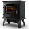DELLA 17" Freestanding Electric Fireplace Adjustable 3D Flames Portable Firebox with Logs Heater