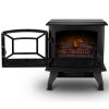 DELLA 17" Freestanding Electric Fireplace Adjustable 3D Flames Portable Firebox with Logs Heater, 1400W 6