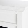 DELLA Wood Electric Fireplace Mantel Package Freestanding Heater Corner Firebox w/Log Hearth, Remote Control 1400W White 8