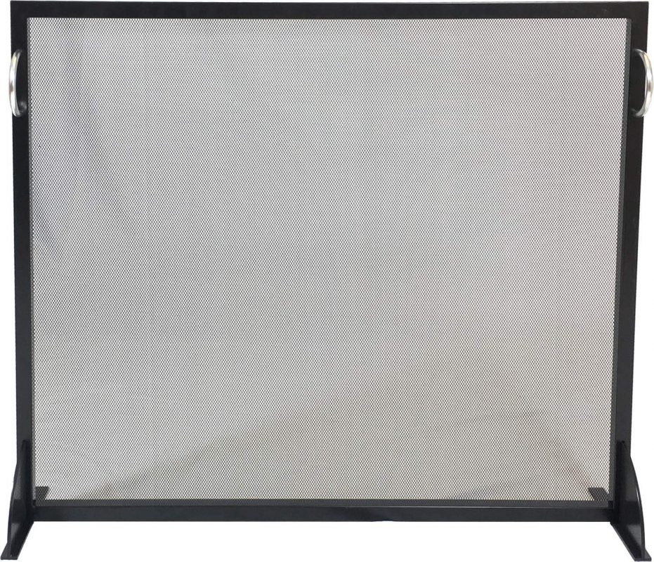 Dagan Black and Stainless Steel Fireplace Screen