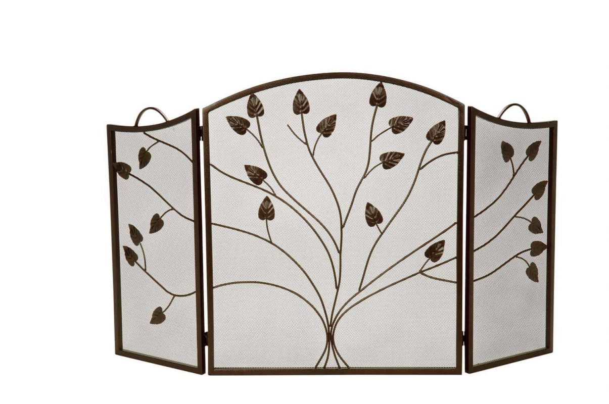 Dagan Three Fold Bronze Arched Fireplace Screen