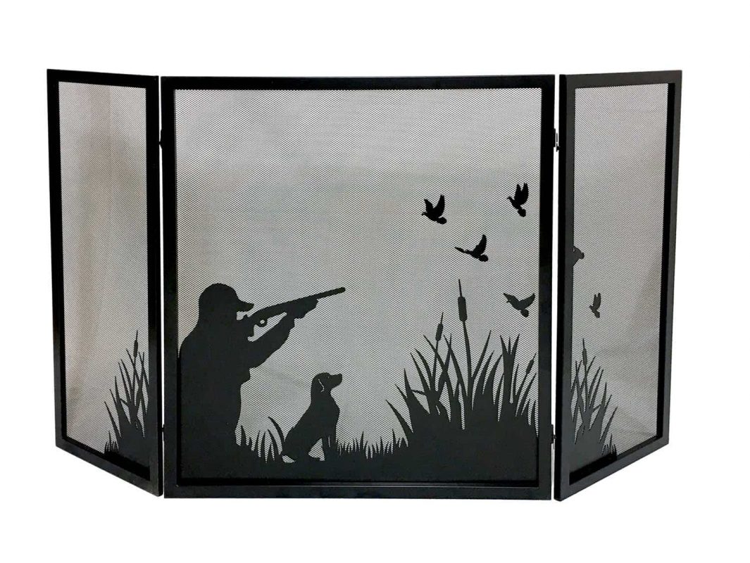 Dagan Three Fold Fireplace Screen with Duck Hunting Design