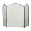 Dagan Three Fold Pewter Arched Fireplace Screen