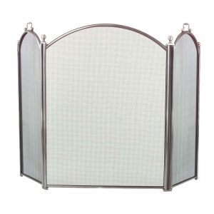 Dagan Three Fold Pewter Arched Fireplace Screen