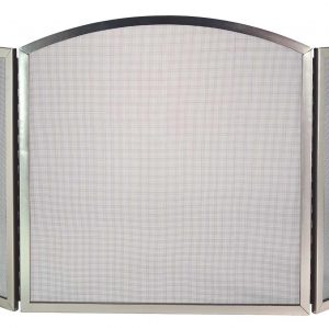 Dagan Three Fold Satin Nickel Arched Fireplace Screen