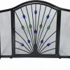 Dagan Wrought Iron Arched Fireplace Screen with Door with Peacock Design