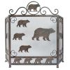 De Leon Collections Bear 3 Panel Metal Fireplace Screen