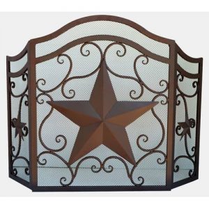 De Leon Collections Star 3 Panel Metal Fireplace Screen