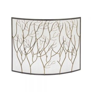 Decmode - 33 X 39 Inch Natural Iron Trees and Branches Fire Screen