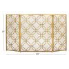 Decmode - Contemporary 31 x 53 inch gold tin three-panel fire screen 3