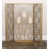 Decmode - Contemporary 31 x 53 inch gold tin three-panel fire screen 4