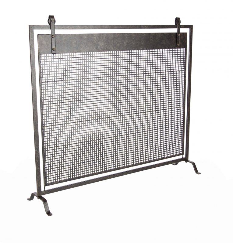 Decmode Contemporary 35 X 38 Inch Iron Mesh Fireplace Screen