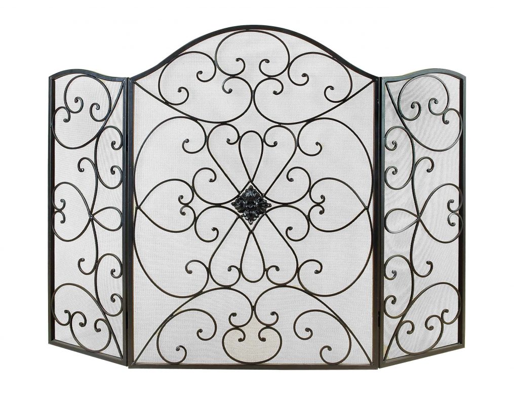 Decmode - Large Black Iron Fire Screen