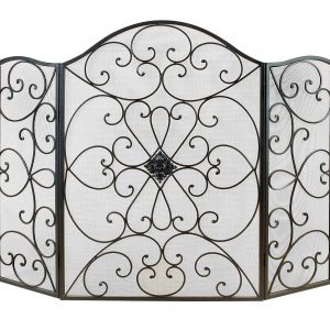 Decmode - Large Black Iron Fire Screen