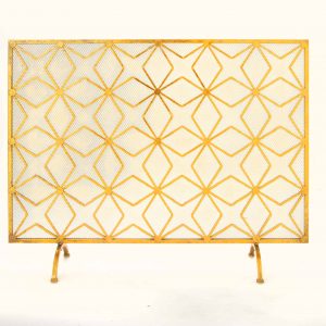 Decmode - Modern 28 X 38 Inch Star Metal Fireplace Screen