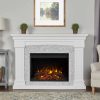 Deland Grand Electric Fireplace in White by Real Flame