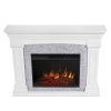 Deland Grand Electric Fireplace in White by Real Flame 9